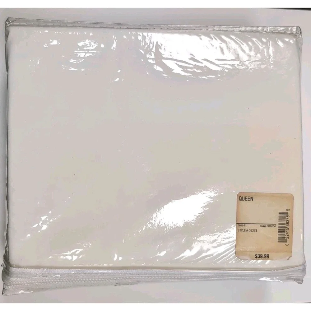 Teflon Stain‎ Repellent Featherbed Protector Queen Cotton Sateen 220 tc NOS READ